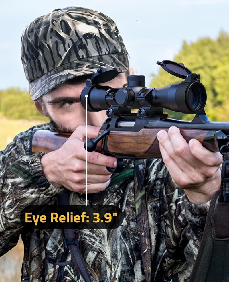 CVLIFE JackalHowl 4X32 Compact Rifle Scope for .22 Caliber Rifles with BDC Reticle, Ideal for Medium to Long-Range Hunting up to 500 Yards - Image 3